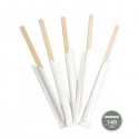 Wooden stirrer for drinks 140x6x1.8 mm individually packed (cardboard packaging 250 pcs.)