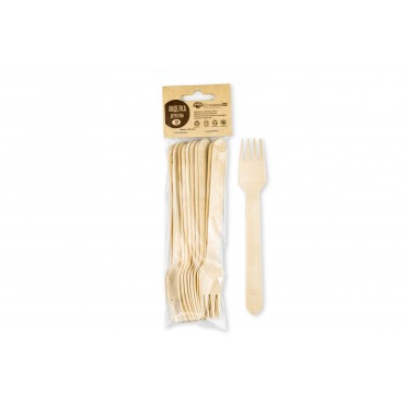 Disposable wooden fork 160 mm (packaging with euro hanger 10 pcs.)   