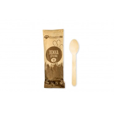 Disposable wooden spoon 160 mm Disposable wooden spoon 160 mm (craft paper packaging 10 pcs.)
