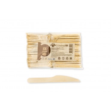Disposable wooden knife 160mm (Polyolefin Film packaging 100 pcs.)