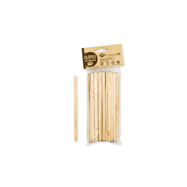 Stirrer for drinks wooden 140x6x1.8 mm highest class (packaging with euro hanger 100 pcs.)