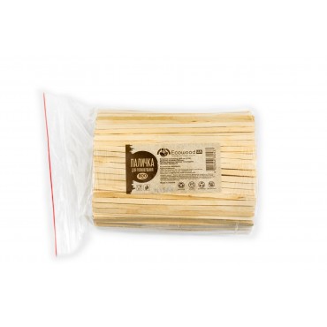 Wooden stirrer for drinks 180x6x1.8 mm (Polyolefin Film packaging 800 pcs.)