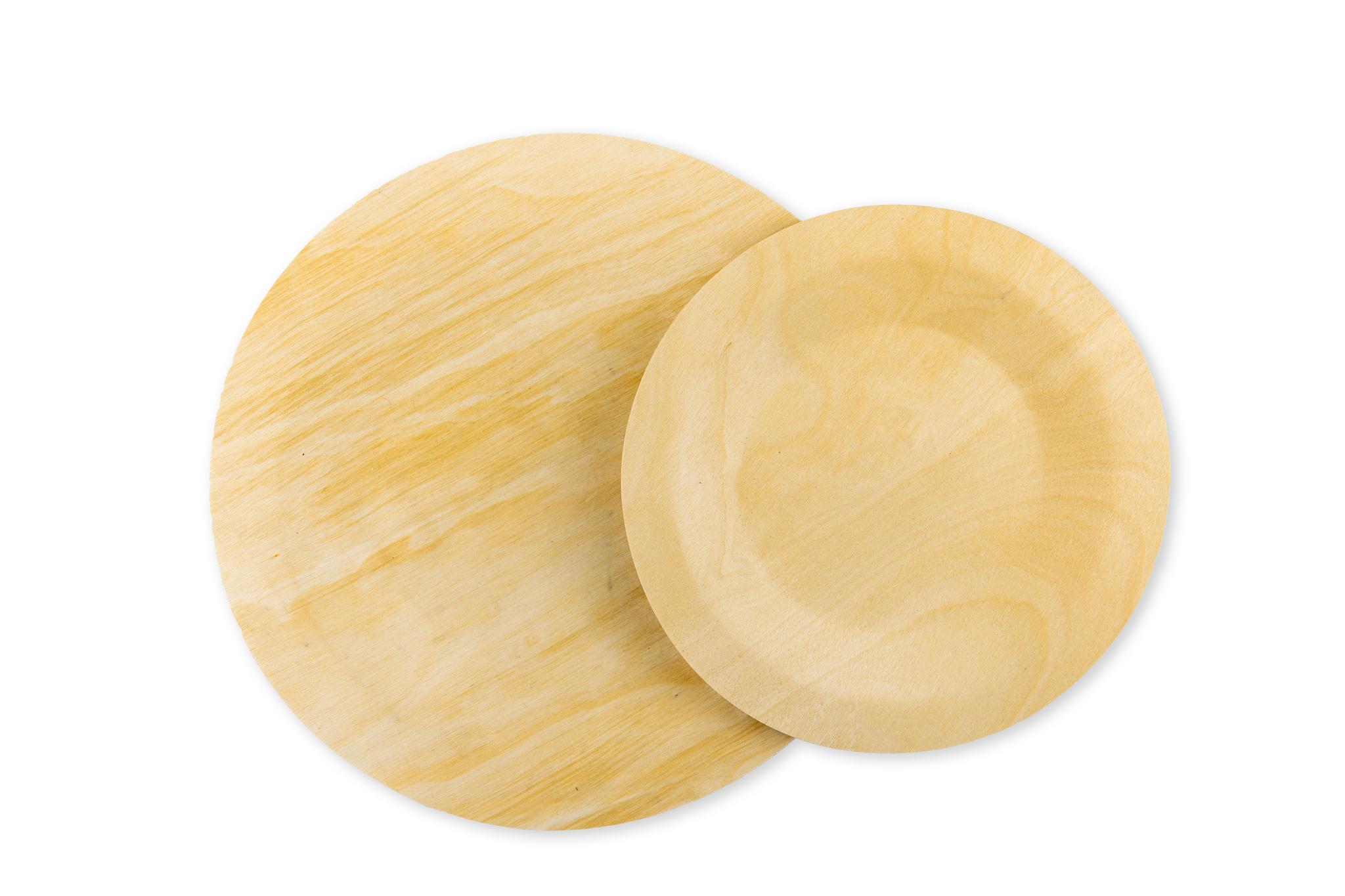 ᐉ Disposable wooden tableware 10 plates 230 mm, 10 plates 180 mm